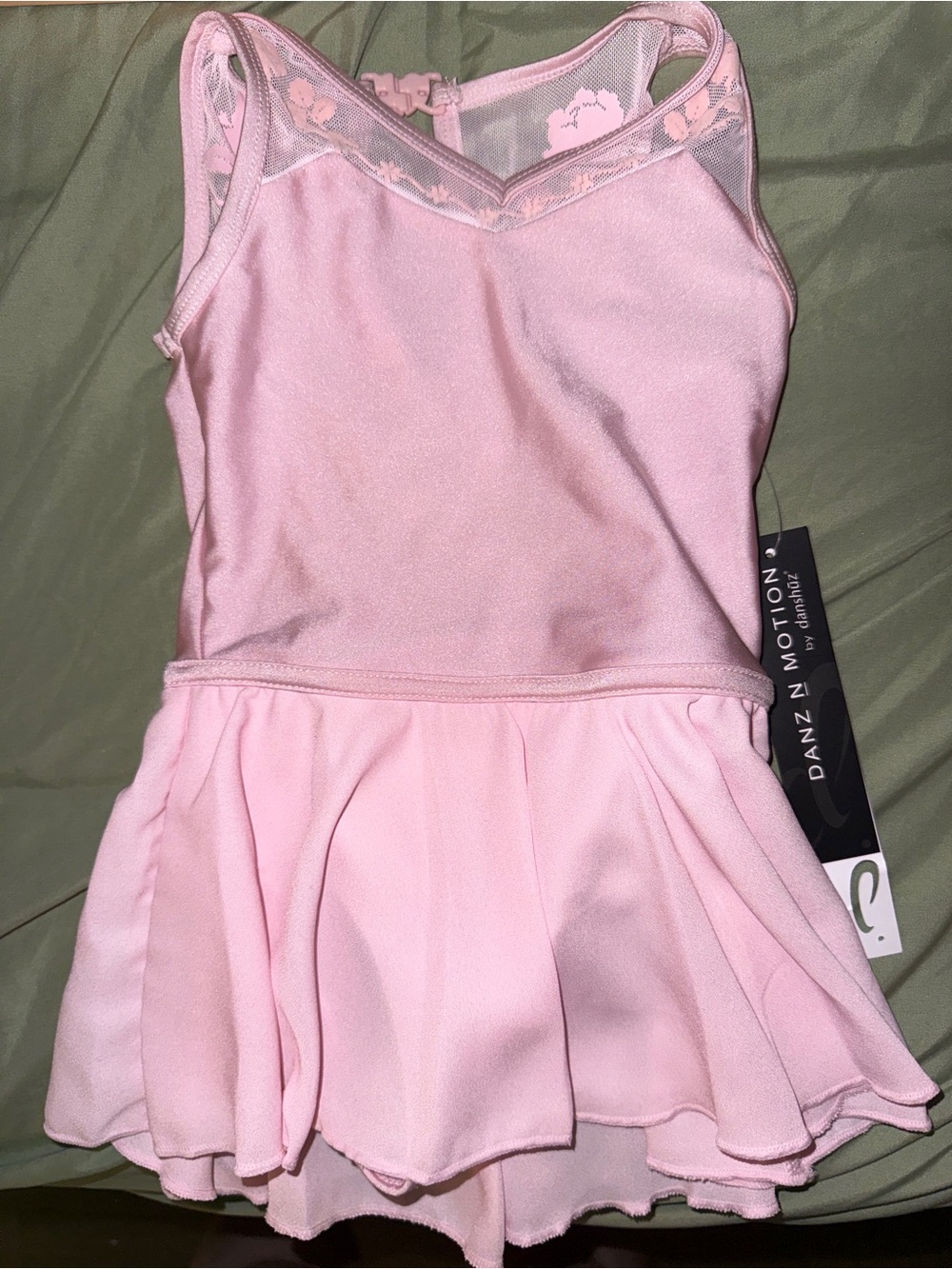 Girls' Light Pink Ballet Dress with Skirt